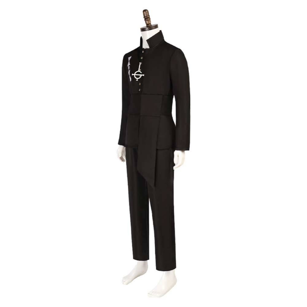 Ghost B.C Aether Men Black Stage Cosplay Costume Halloween Carnival Outfit