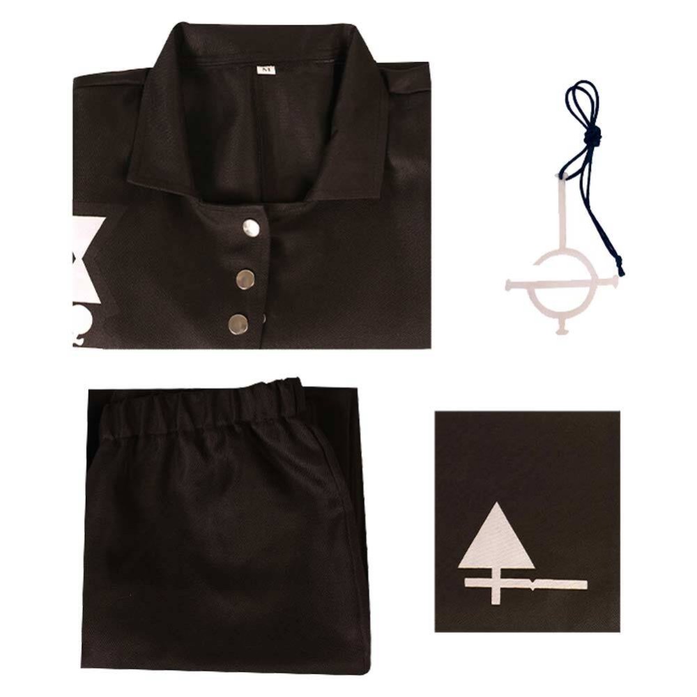 Ghost B.C Aether Men Black Stage Cosplay Costume Halloween Carnival Outfit