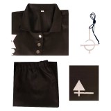 Ghost B.C Aether Men Black Stage Cosplay Costume Halloween Carnival Outfit