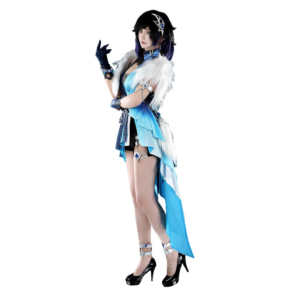 Genshin Impact Yelan Tranquil Banquet Fullset Party Cosplay Costume Halloween Carnival