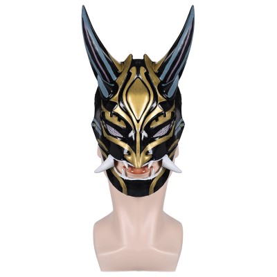 Genshin Impact Xiao Latex Black Masks Helmet Masquerade Party Props Cosplay Costume Halloween Carnival