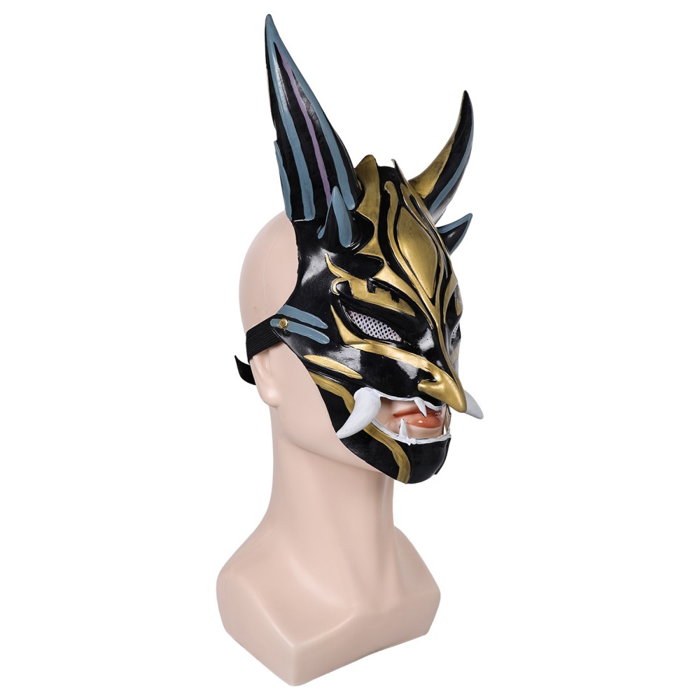Genshin Impact Xiao Latex Black Masks Helmet Masquerade Party Props Cosplay Costume Halloween Carnival