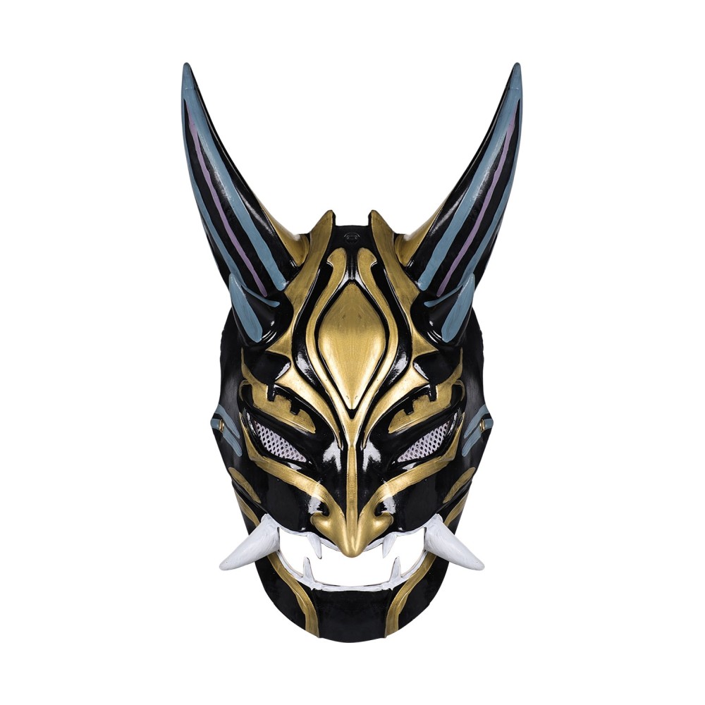 Genshin Impact Xiao Latex Black Masks Helmet Masquerade Party Props Cosplay Costume Halloween Carnival