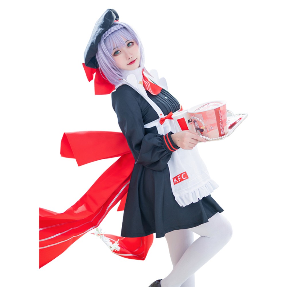 Genshin Impact x KFC Noelle Maid Dress Suit Cosplay Costume Halloween Carnival Outfit