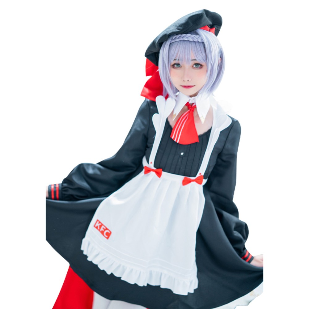 Genshin Impact x KFC Noelle Maid Dress Suit Cosplay Costume Halloween Carnival Outfit