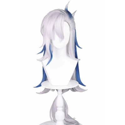 Genshin Impact Neuvillette Wig Heat Resistant Synthetic Hair Accessories Cosplay Costume Halloween Carnival