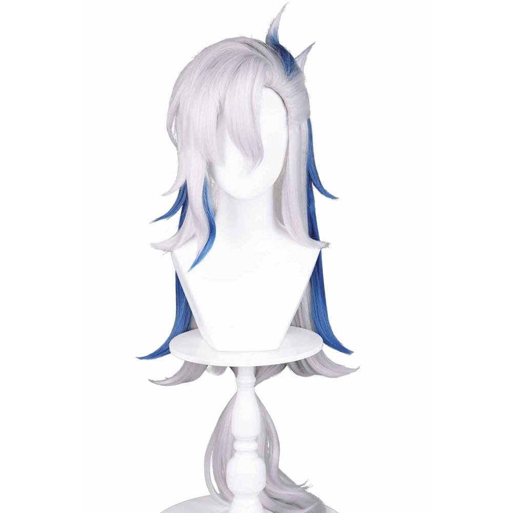 Genshin Impact Neuvillette Wig Heat Resistant Synthetic Hair Accessories Cosplay Costume Halloween Carnival