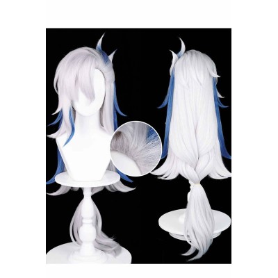 Genshin Impact Neuvillette Wig Heat Resistant Synthetic Hair Accessories Cosplay Costume Halloween Carnival