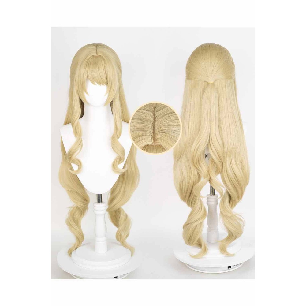 Genshin Impact Navia Wig Heat Resistant Synthetic Hair Accessories Cosplay Costume Halloween Carnival