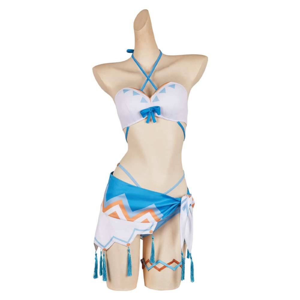Genshin Impact Lumine 2 Pics Swimsuit Cosplay Costume Halloween Carnival Outfit