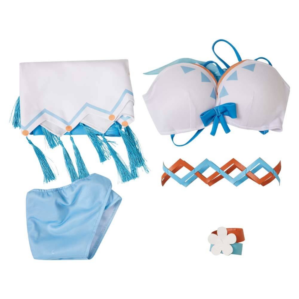 Genshin Impact Lumine 2 Pics Swimsuit Cosplay Costume Halloween Carnival Outfit