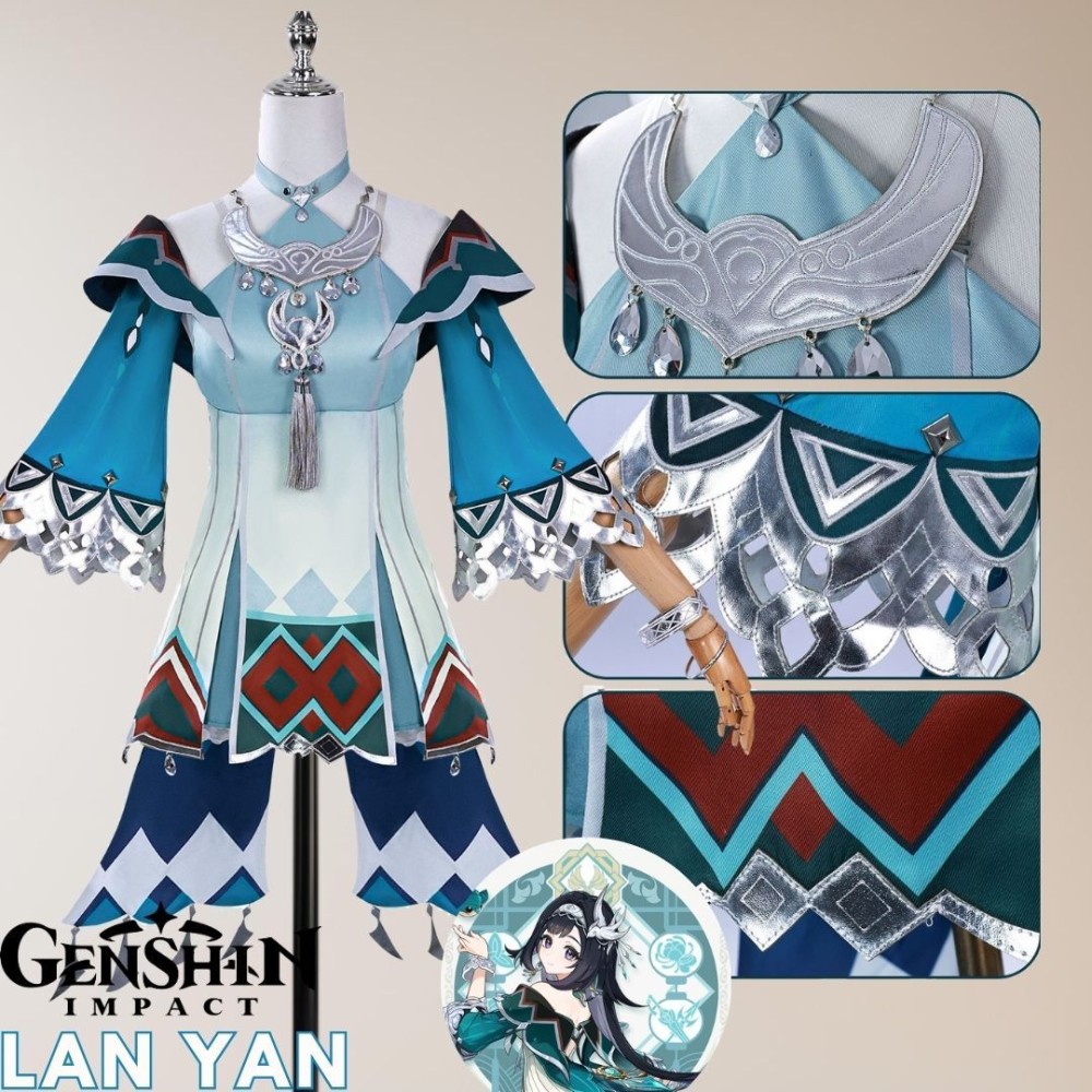 Genshin Impact Lan Yan Fullset Cosplay Costume Halloween Carnival Outfit