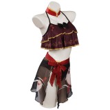 Genshin Impact Hu Tao Party Swimsuit Set Festival Cosplay Costume Halloween Carnival