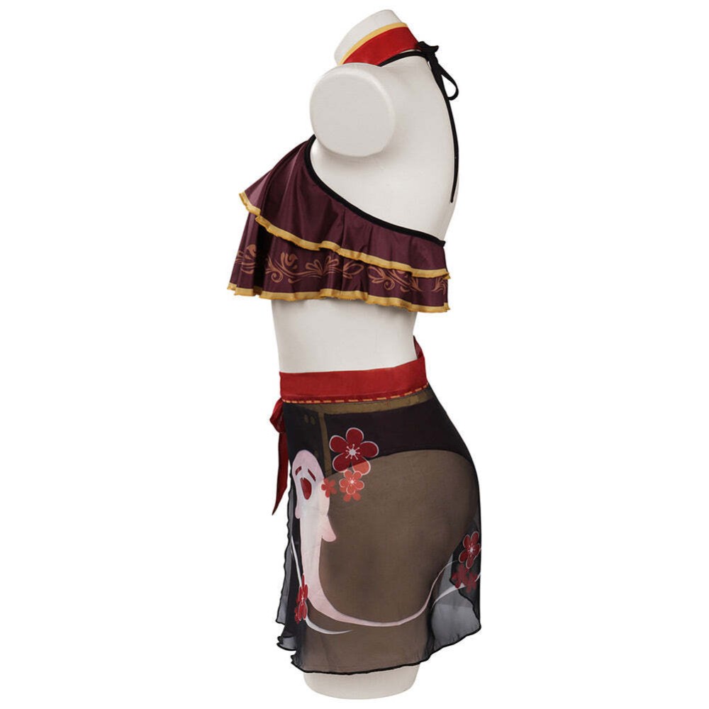 Genshin Impact Hu Tao Party Swimsuit Set Festival Cosplay Costume Halloween Carnival