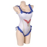 Genshin Impact Ganyu White One-piece Swimsuit Suit Cosplay Costume Halloween Carnival Outfit