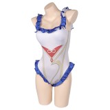 Genshin Impact Ganyu White One-piece Swimsuit Suit Cosplay Costume Halloween Carnival Outfit