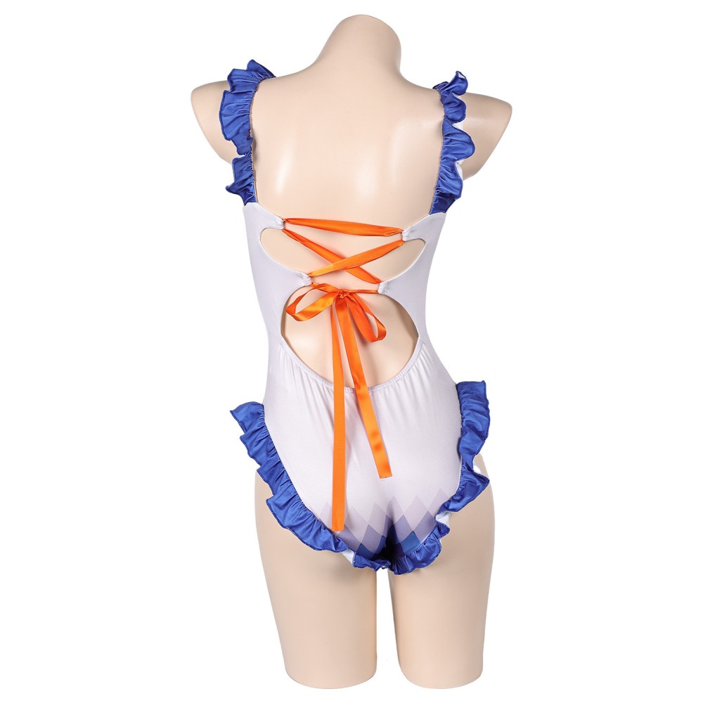 Genshin Impact Ganyu White One-piece Swimsuit Suit Cosplay Costume Halloween Carnival Outfit