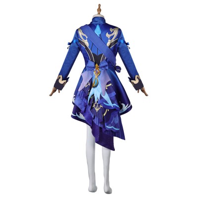 Genshin Impact Furina de Fontaine Blue Uniform Suit Cosplay Costume Halloween Carnival Outfit