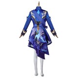 Genshin Impact Furina de Fontaine Blue Uniform Suit Cosplay Costume Halloween Carnival Outfit