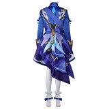 Genshin Impact Furina de Fontaine Blue Uniform Suit Cosplay Costume Halloween Carnival Outfit