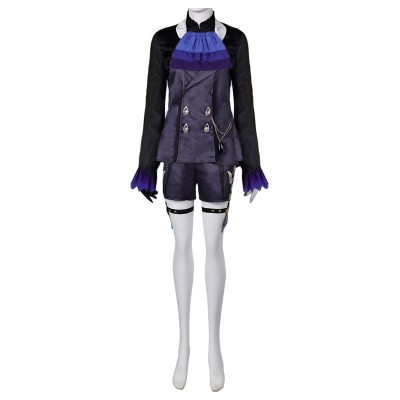 Genshin Impact Furina de Fontaine Blue Uniform Suit Cosplay Costume Halloween Carnival Outfit