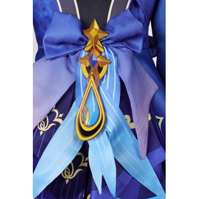 Genshin Impact Furina de Fontaine Blue Uniform Suit Cosplay Costume Halloween Carnival Outfit