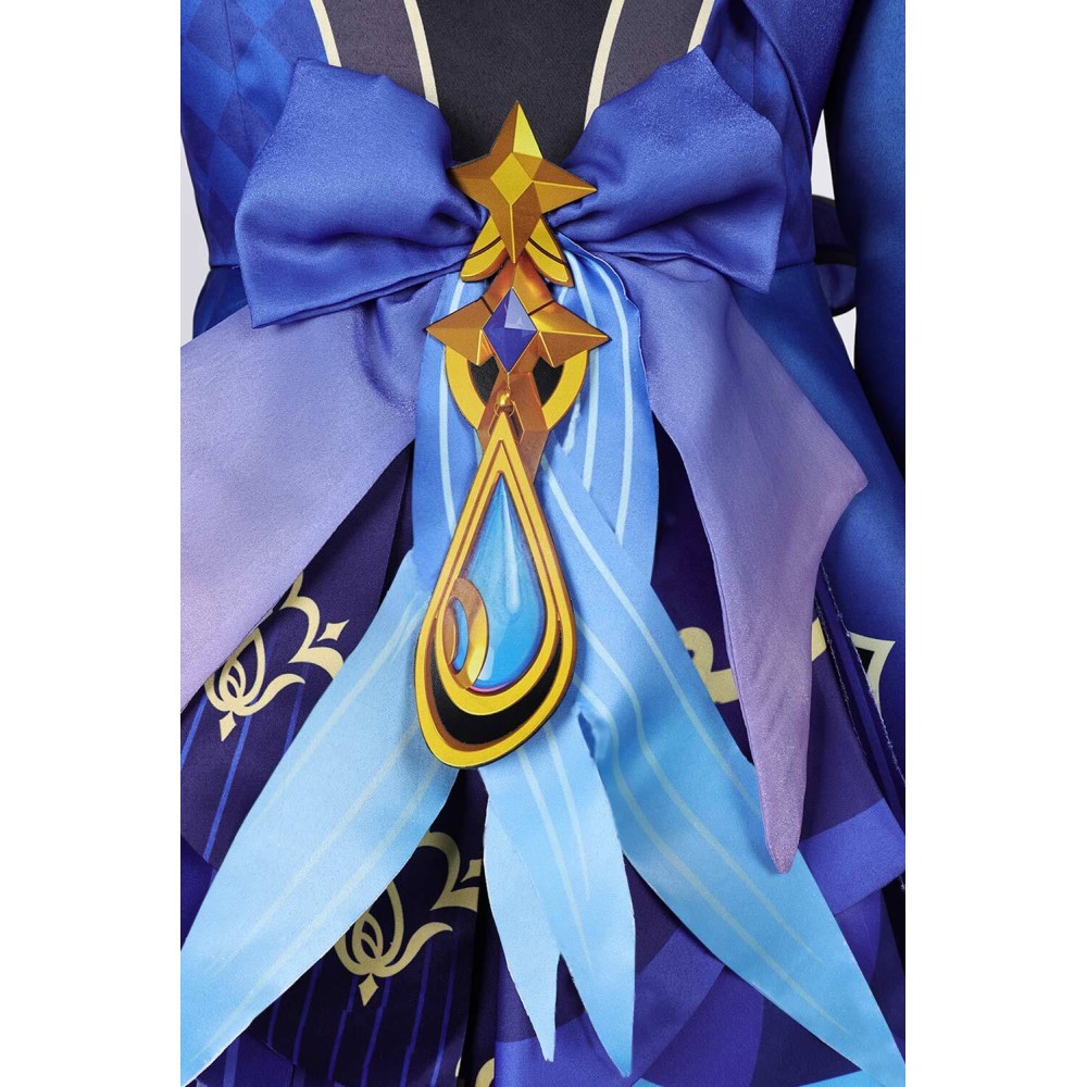 Genshin Impact Furina de Fontaine Blue Uniform Suit Cosplay Costume Halloween Carnival Outfit