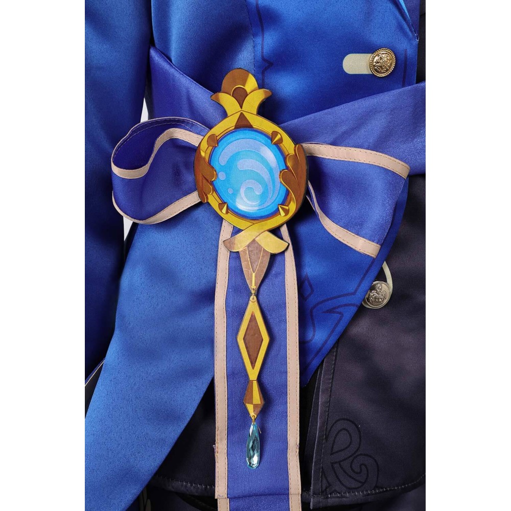 Genshin Impact Furina de Fontaine Blue Uniform Suit Cosplay Costume Halloween Carnival Outfit