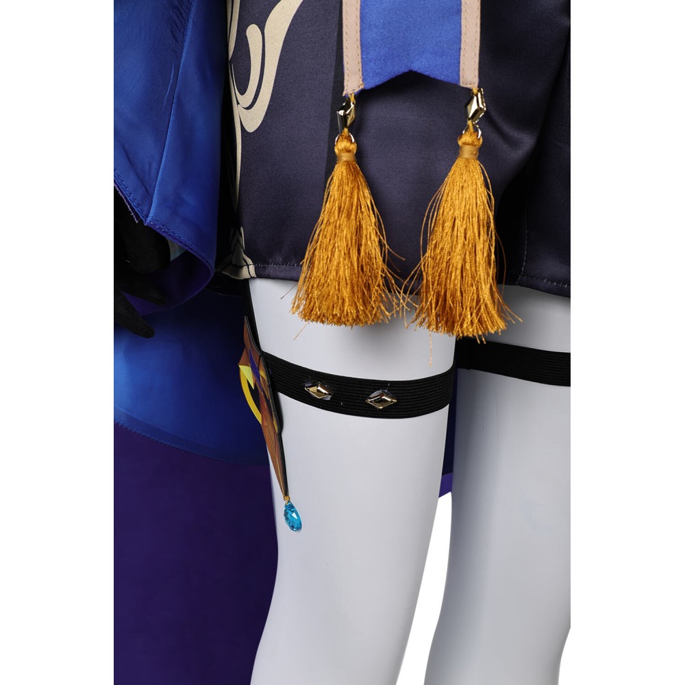 Genshin Impact Furina de Fontaine Blue Uniform Suit Cosplay Costume Halloween Carnival Outfit