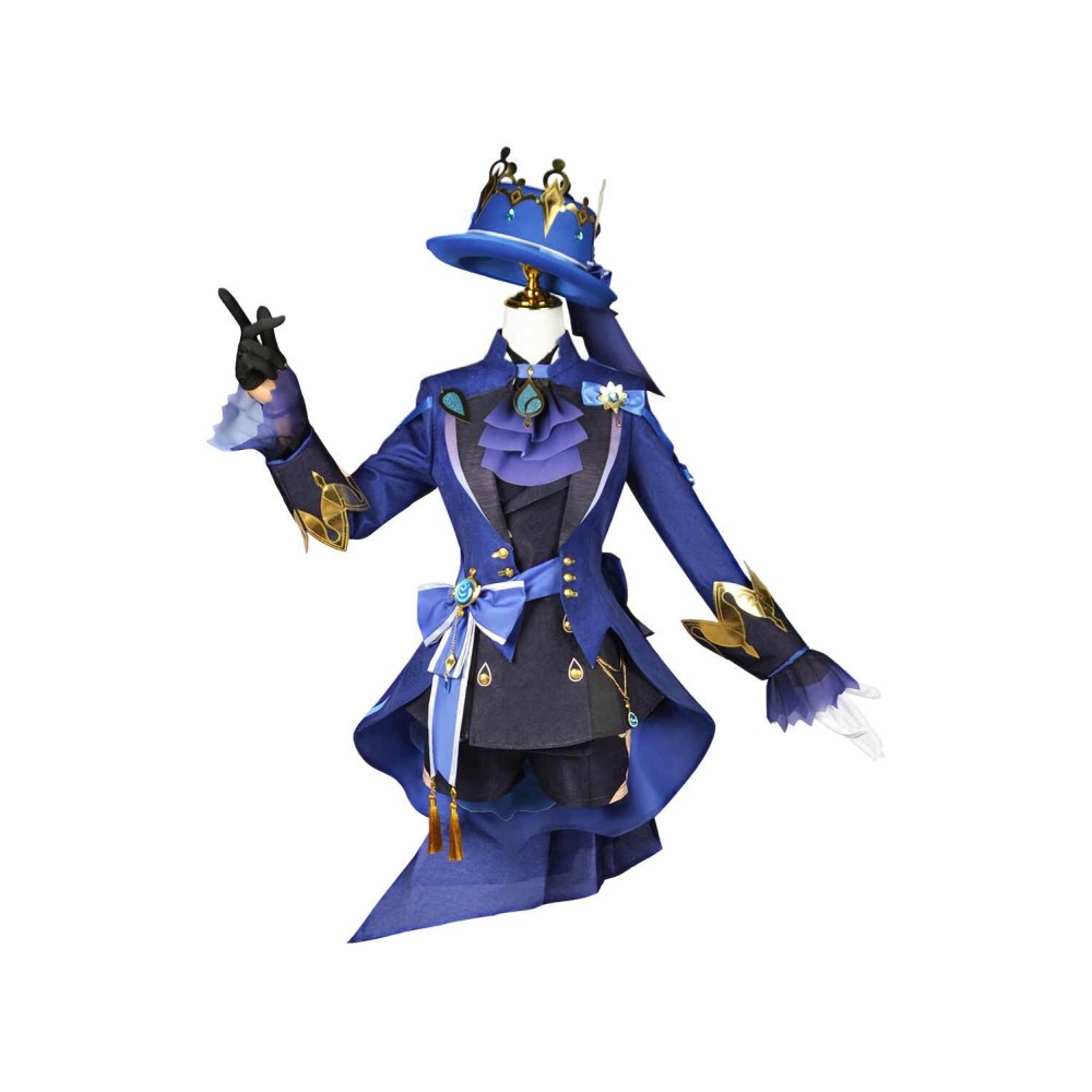 Genshin Impact Focalors Furina Black Version Suit Cosplay Costume Halloween Carnival Outfit