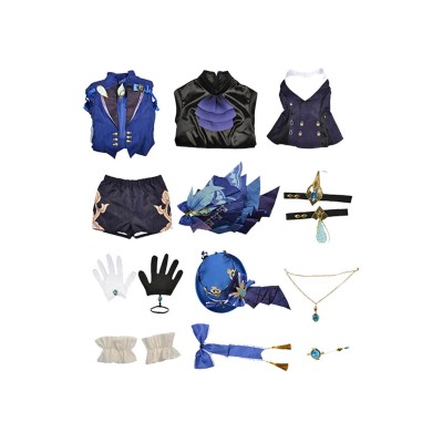 Genshin Impact Focalors Furina Black Version Suit Cosplay Costume Halloween Carnival Outfit