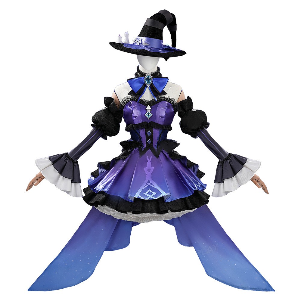 Genshin Impact Clorinde Purple Dress Cosplay Costume Halloween Carnival Outfit