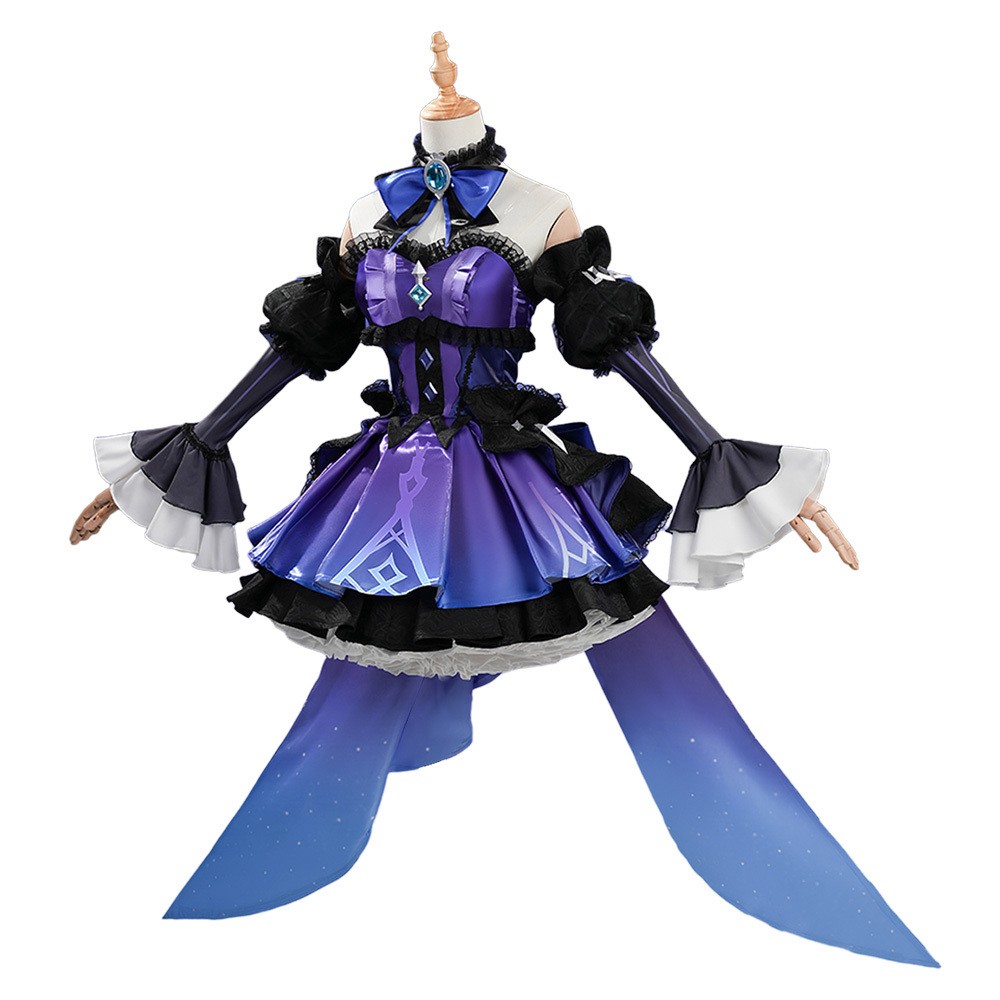 Genshin Impact Clorinde Purple Dress Cosplay Costume Halloween Carnival Outfit