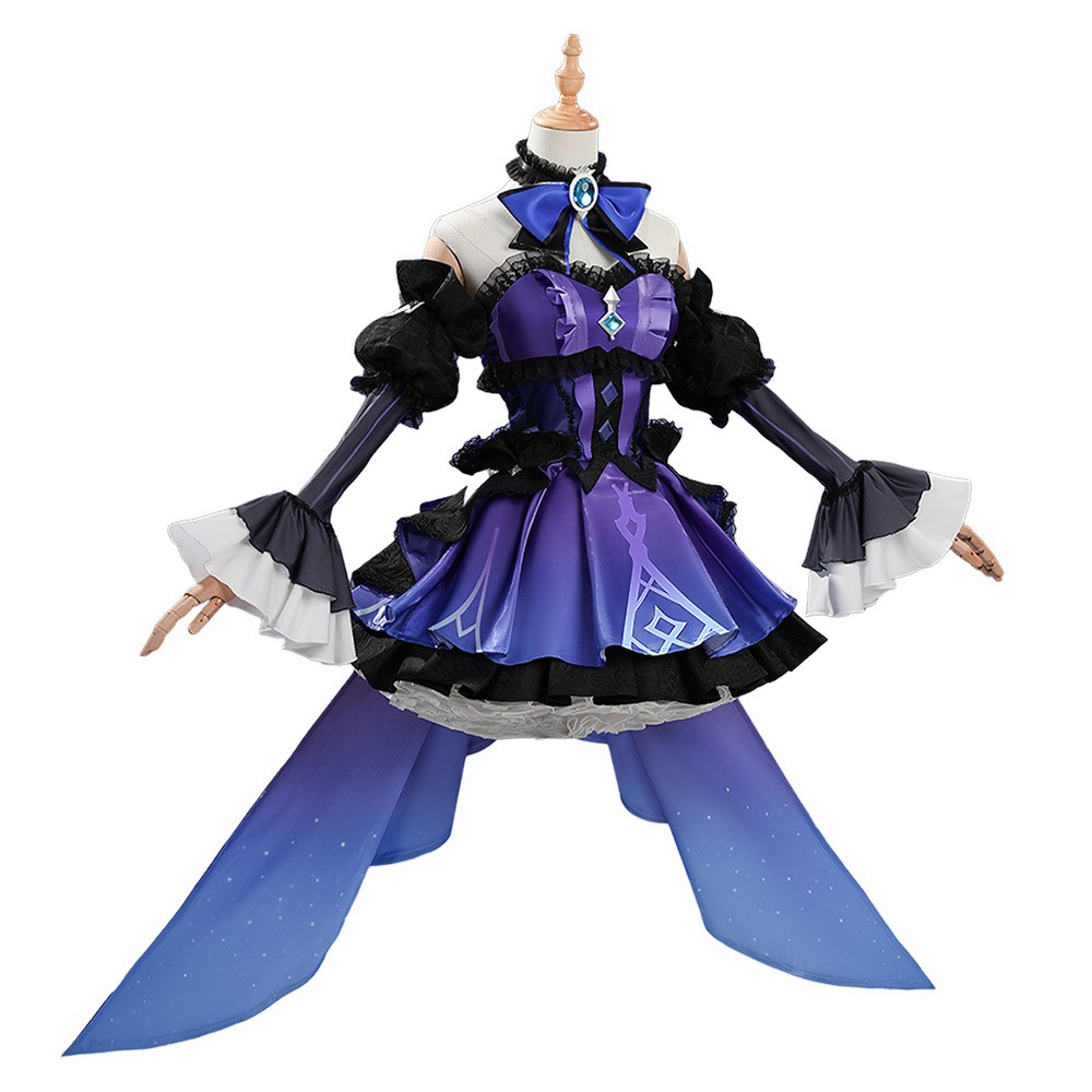 Genshin Impact Clorinde Purple Dress Cosplay Costume Halloween Carnival Outfit