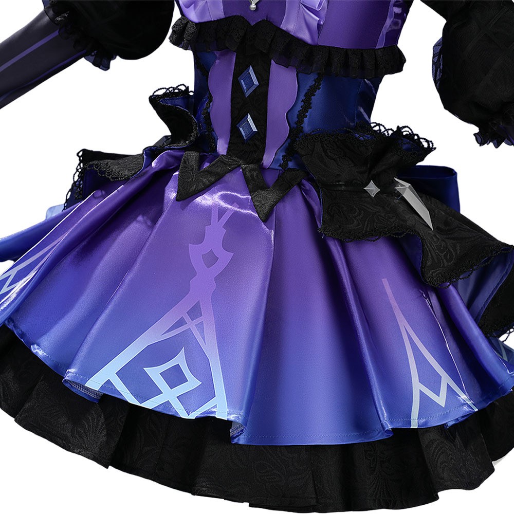 Genshin Impact Clorinde Purple Dress Cosplay Costume Halloween Carnival Outfit