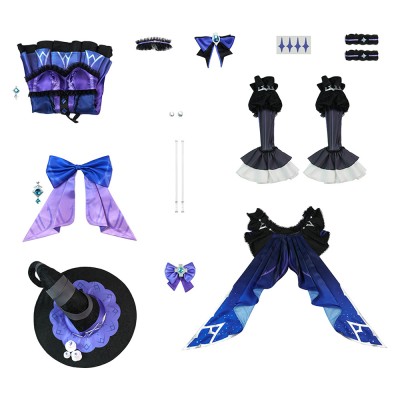 Genshin Impact Clorinde Purple Dress Cosplay Costume Halloween Carnival Outfit
