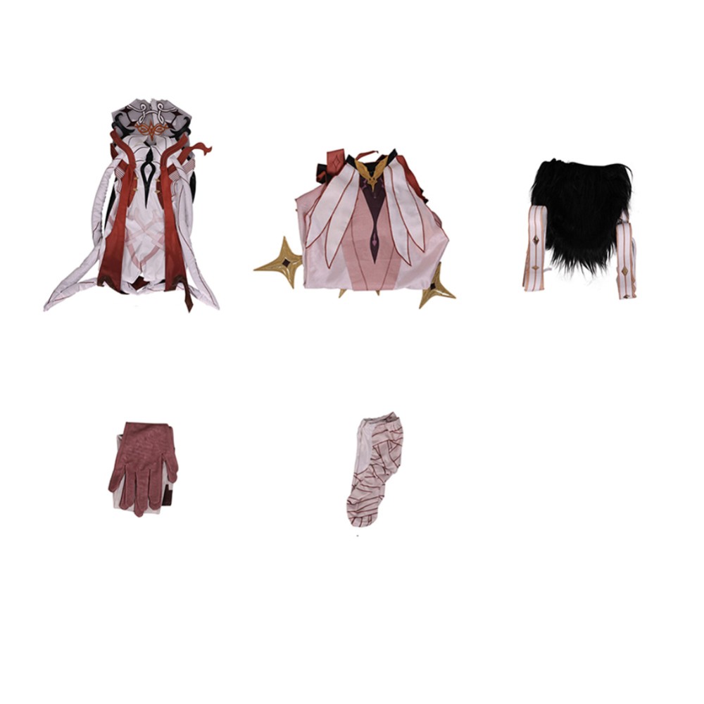 Genshin Impact Asmoday Red With Cloak Cosplay Costume Halloween Carnival Outfit