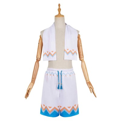 Genshin Impact Aether White Swimsuit Cosplay Costume Halloween Carnival