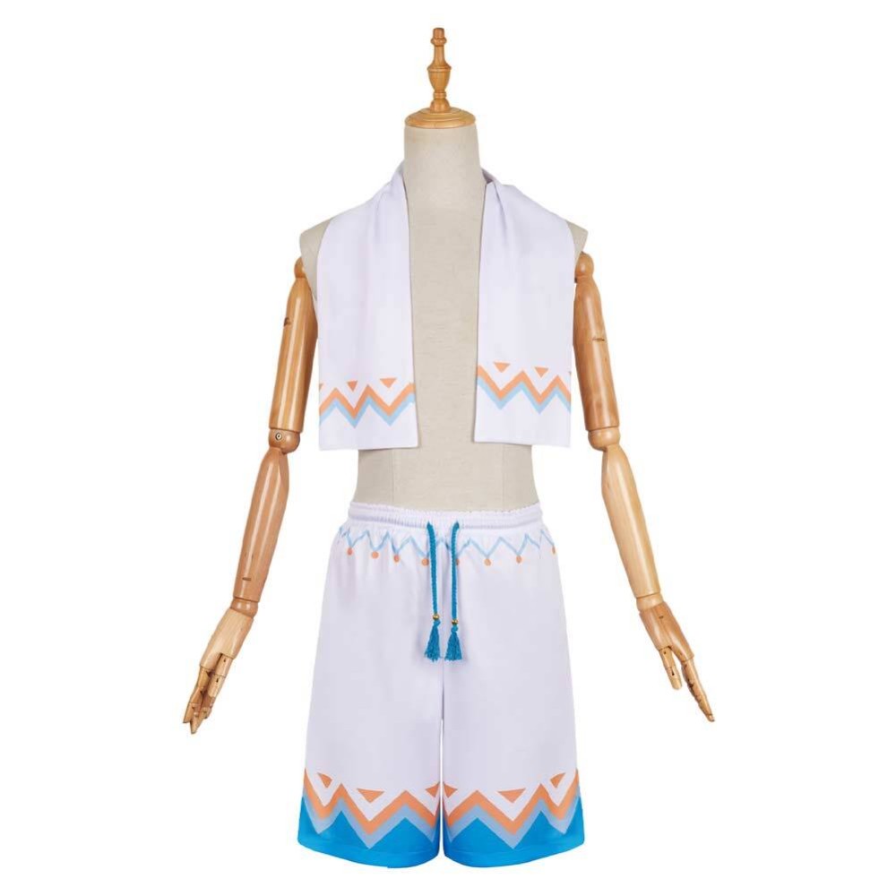 Genshin Impact Aether White Swimsuit Cosplay Costume Halloween Carnival