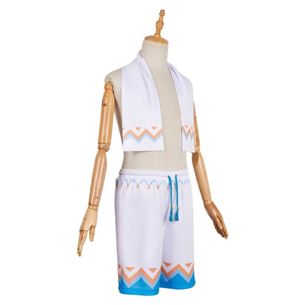 Genshin Impact Aether White Swimsuit Cosplay Costume Halloween Carnival