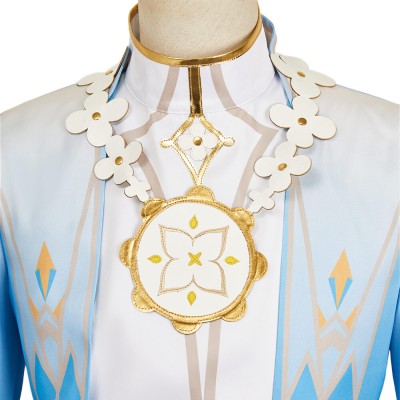 Genshin Impact Aether Knight of Flowers Cosplay Costume Halloween Carnival Outfit