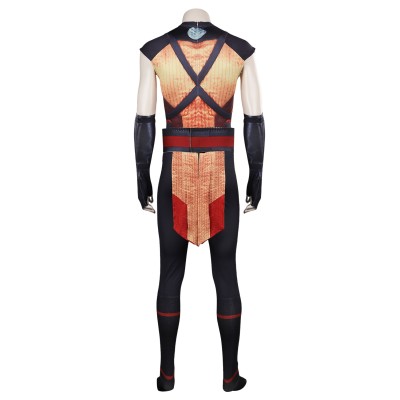 Mortal Kombat Scorpion Printed Jumpsuit Suit Cosplay Costume Halloween Carnival Outfit