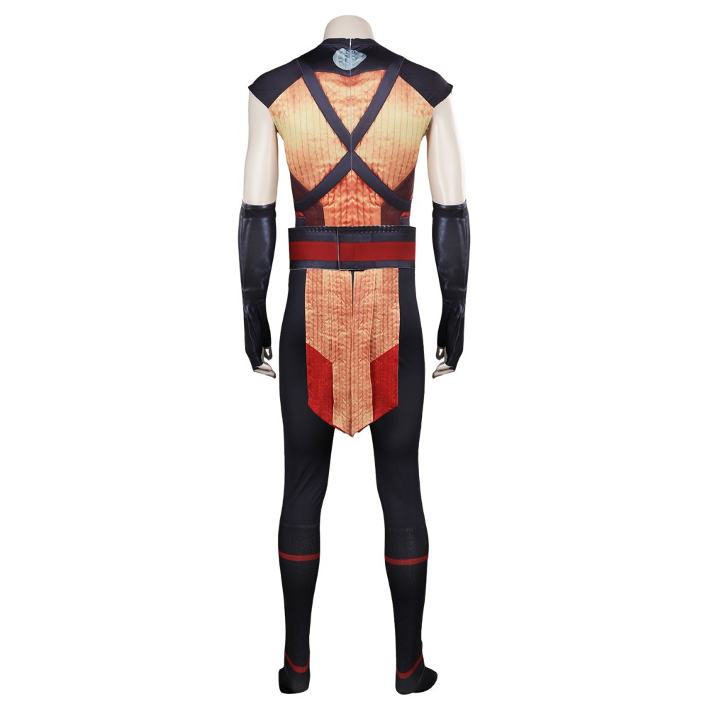 Mortal Kombat Scorpion Printed Jumpsuit Suit Cosplay Costume Halloween Carnival Outfit
