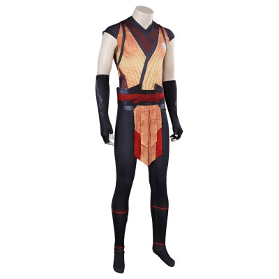 Mortal Kombat Scorpion Printed Jumpsuit Suit Cosplay Costume Halloween Carnival Outfit