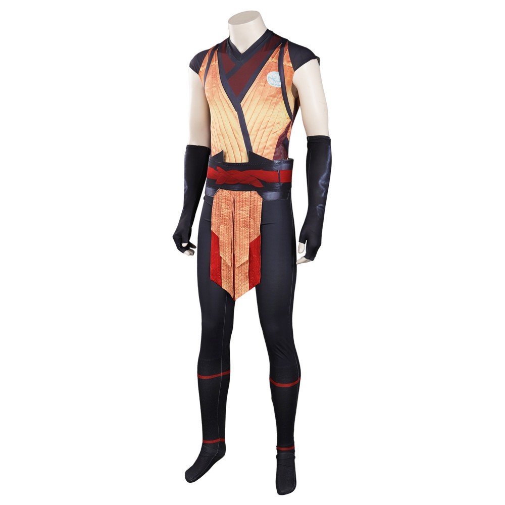 Mortal Kombat Scorpion Printed Jumpsuit Suit Cosplay Costume Halloween Carnival Outfit
