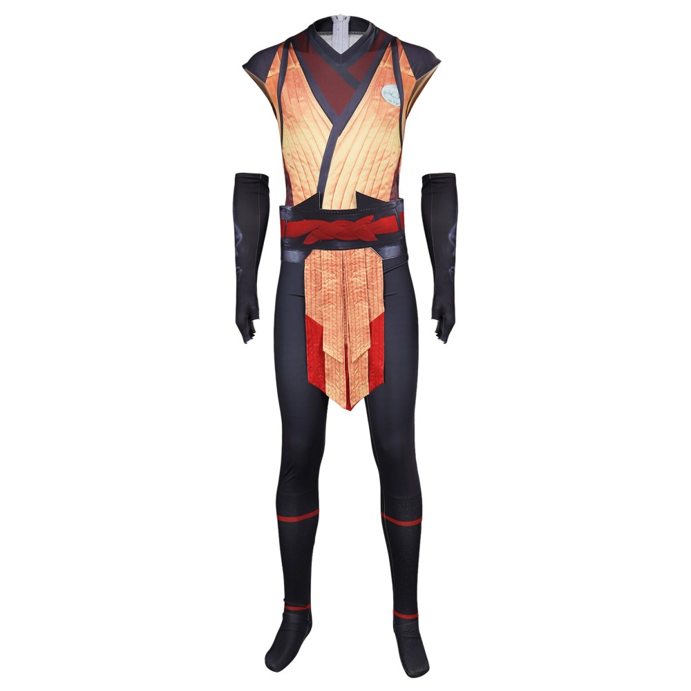 Mortal Kombat Scorpion Printed Jumpsuit Suit Cosplay Costume Halloween Carnival Outfit