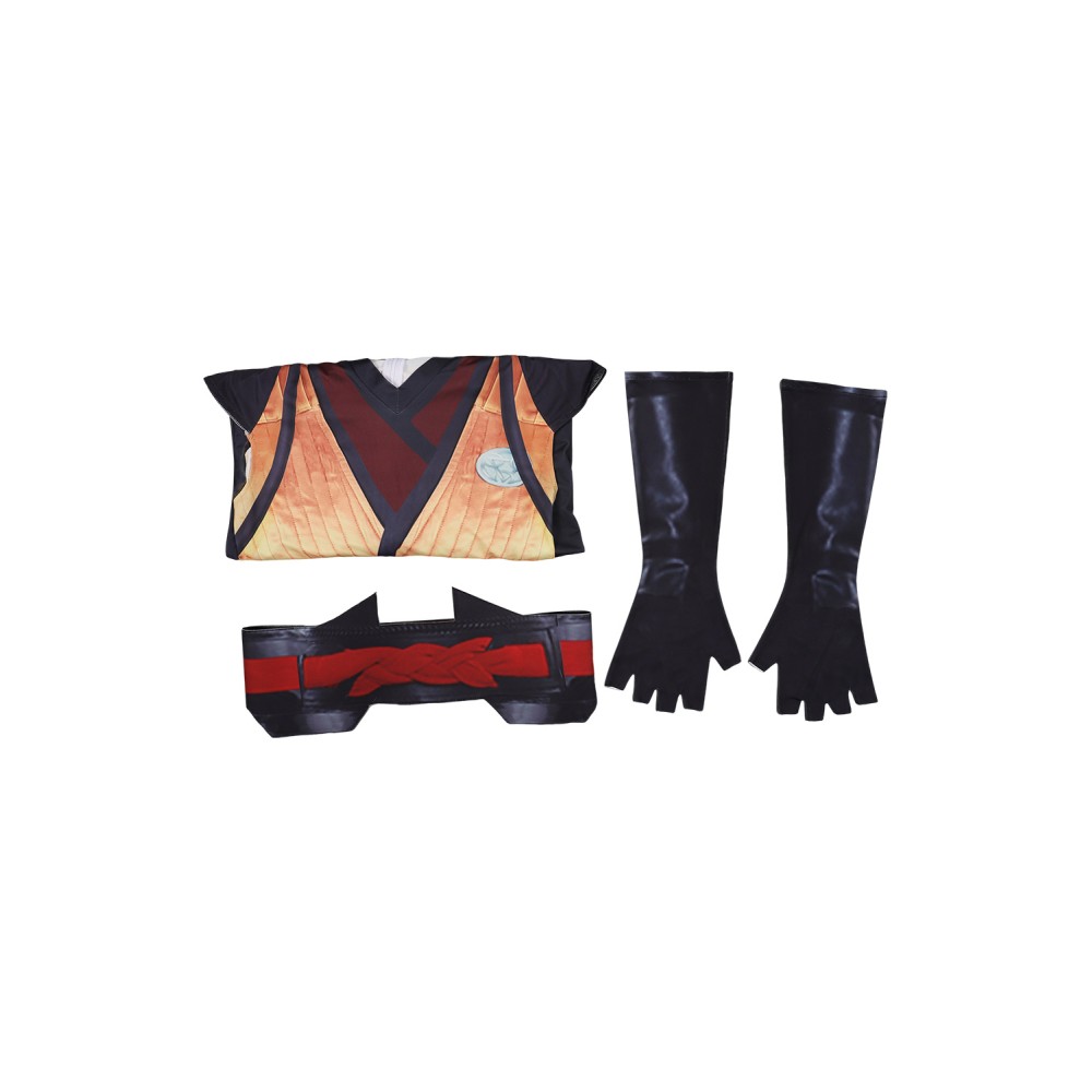 Mortal Kombat Scorpion Printed Jumpsuit Suit Cosplay Costume Halloween Carnival Outfit