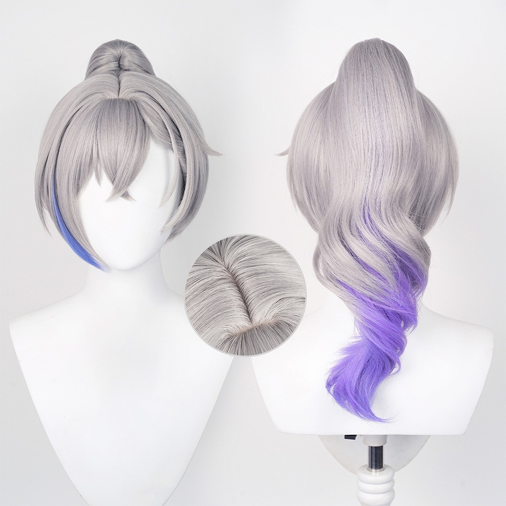 Honkai: Star Rail Silver Wolf Wig Heat Resistant Synthetic Hair Party Props Cosplay Costume Halloween Carnival