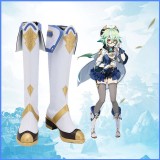 Genshin Impact Sucrose Christmas Boots Shoes Custom Made Cosplay Costume Halloween Carnival
