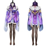Genshin Impact Keqing Skirt Dress Set Festival Christmas Cosplay Costume Halloween Carnival Outfit